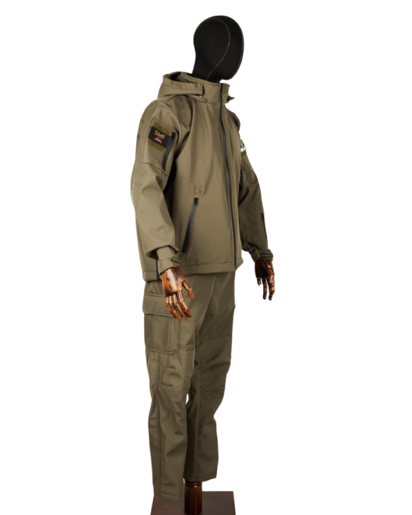 Zeleni Taktički komplet Softshell (jakna+pantalone) vodoodbojno i vetroodbojno - Image 2