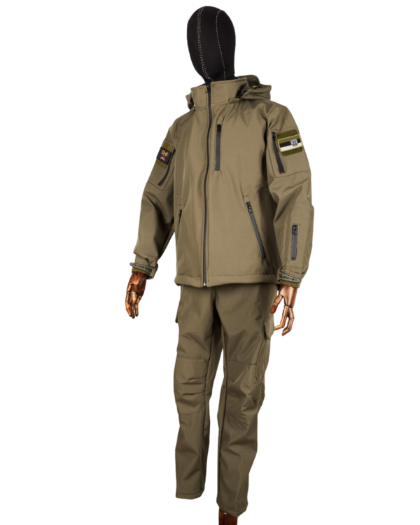 Zeleni Taktički komplet Softshell (jakna+pantalone) vodoodbojno i vetroodbojno - Image 3