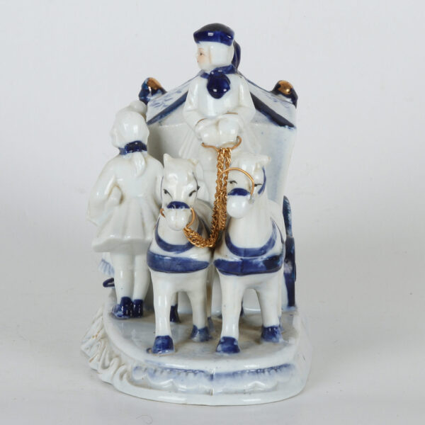 Viktorijanska kolonijalna figurica konjske zaprege porcelan