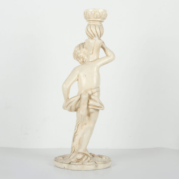 Dekorativni Gipsani svećnjak figura dečaka - Image 3
