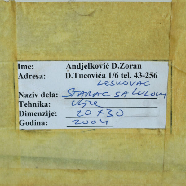 Slika ulje - Starac sa lulom - Z.D.Anđelković - Image 3