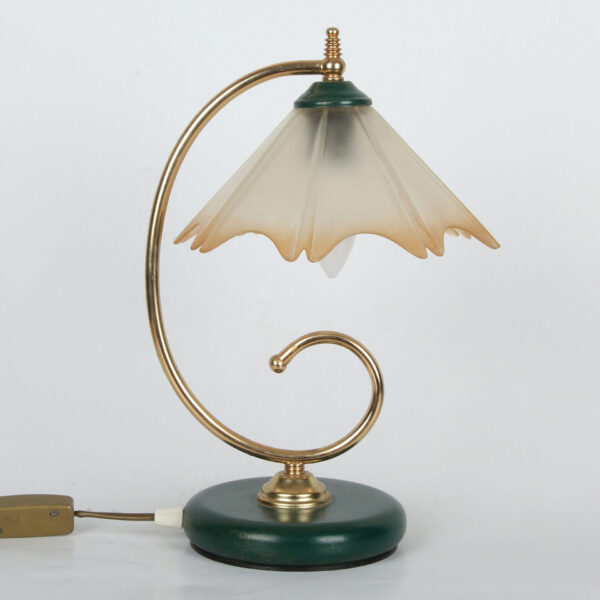 Vintage Komodna - Stona lampa metal i staklo - Image 4
