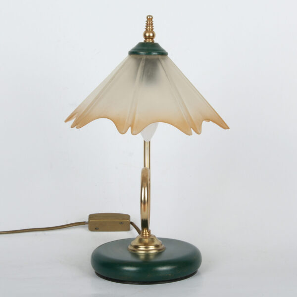 Vintage Komodna - Stona lampa metal i staklo - Image 5