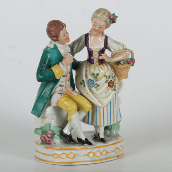Vintage Viktorijanska Porcelanska figura - Par u ljubavi - Image 6