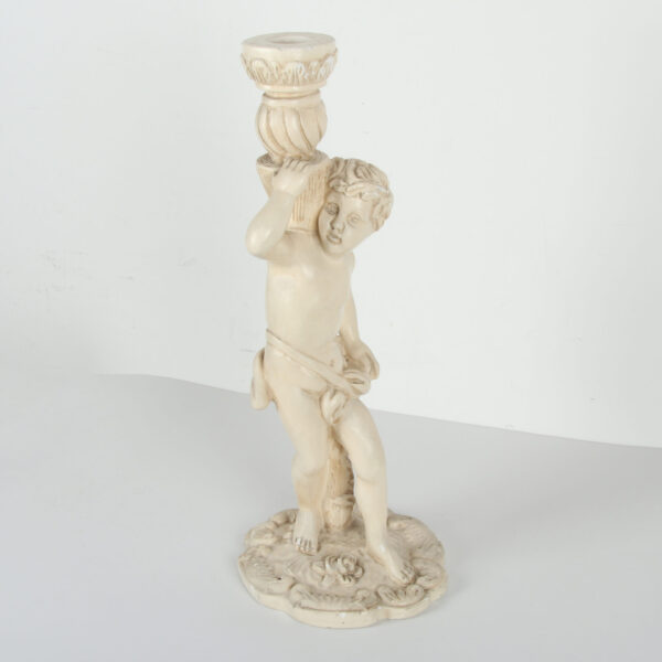 Dekorativni Gipsani svećnjak figura dečaka - Image 6
