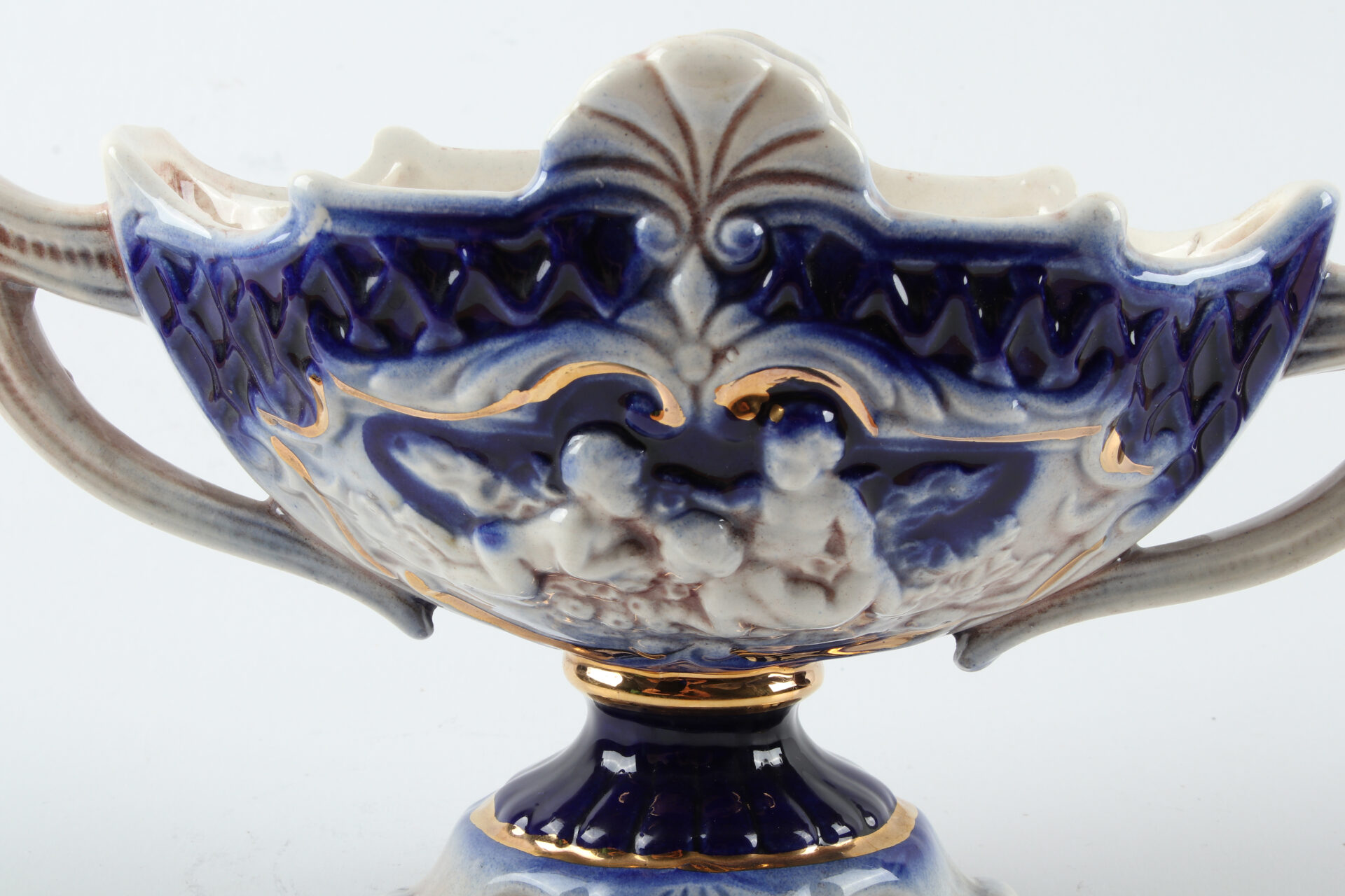 Stara keramička vaza u obliku pehar Capodimonte Made in Italy - Slika 9