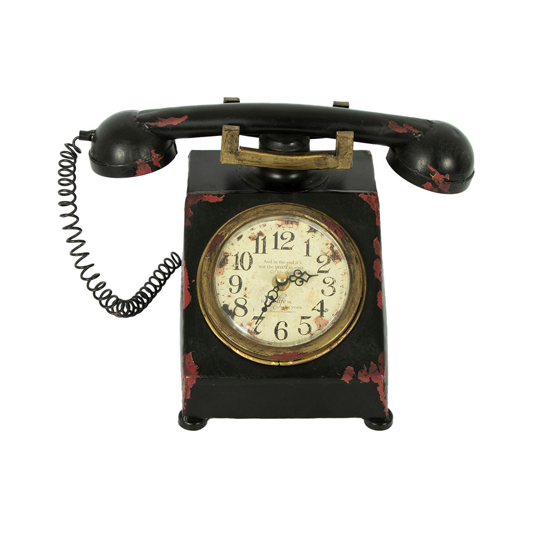 Dekorativni stoni sat u obliku vintage telefona